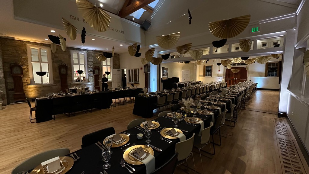 The Paresky Court set for the Vermont Vice Gala at Bennington Museum.
