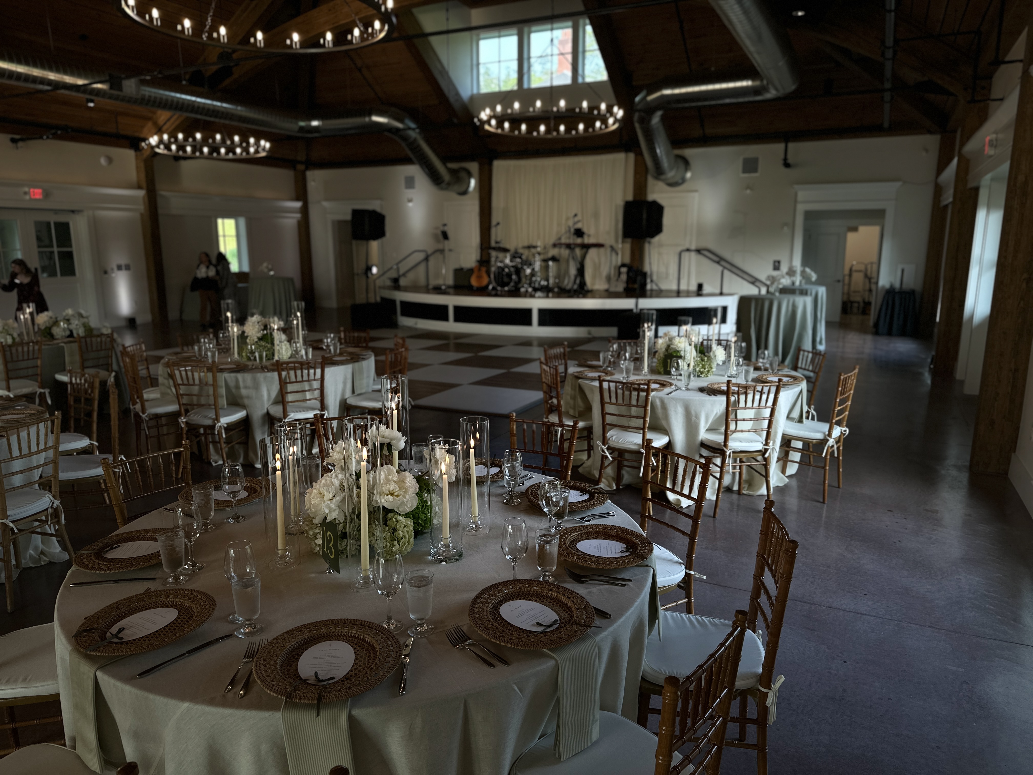 Ceremony setup at Hildene's Lincoln Hall with discrete wireless audio system.