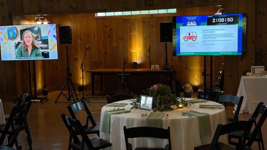 A countdown on a 75-inch during the 2025 Harvest Moon Gala.
